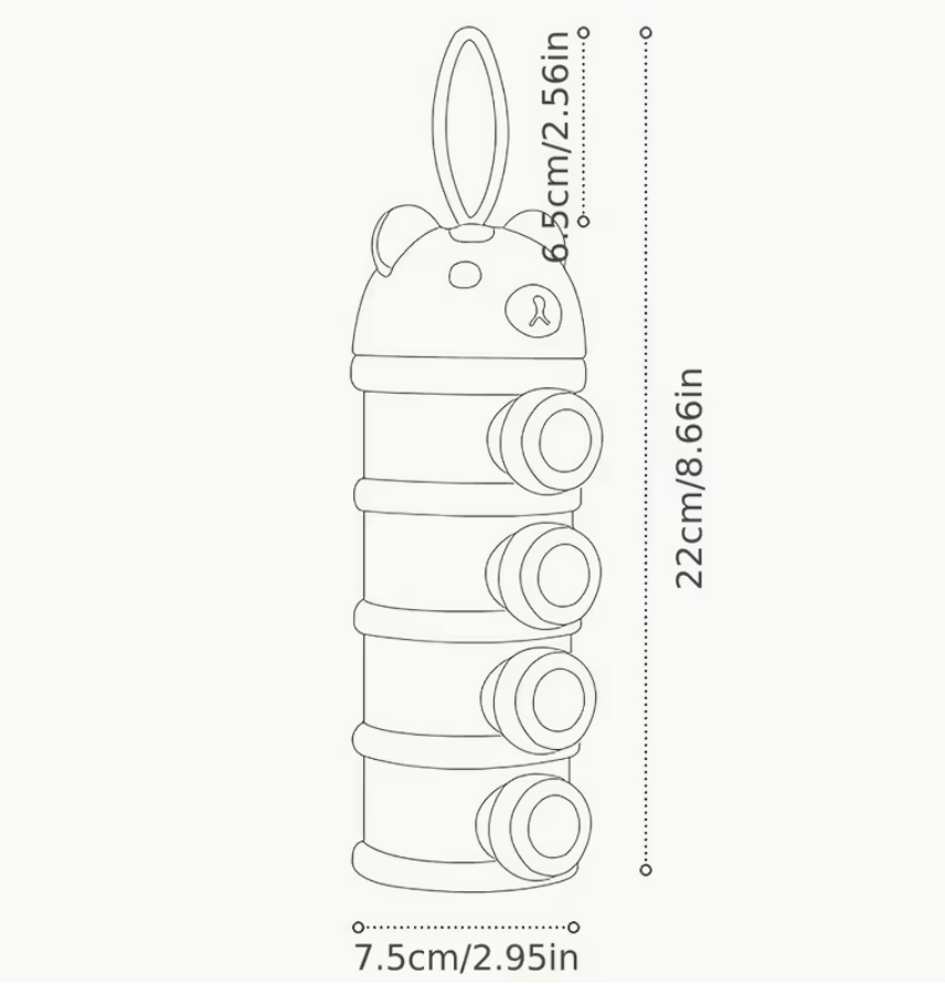 Baby Portable Milk Powder & Food Storage Box – Multi-Layer Baby Formula Container | Cute Design | Non-Toxic Plastic | Green