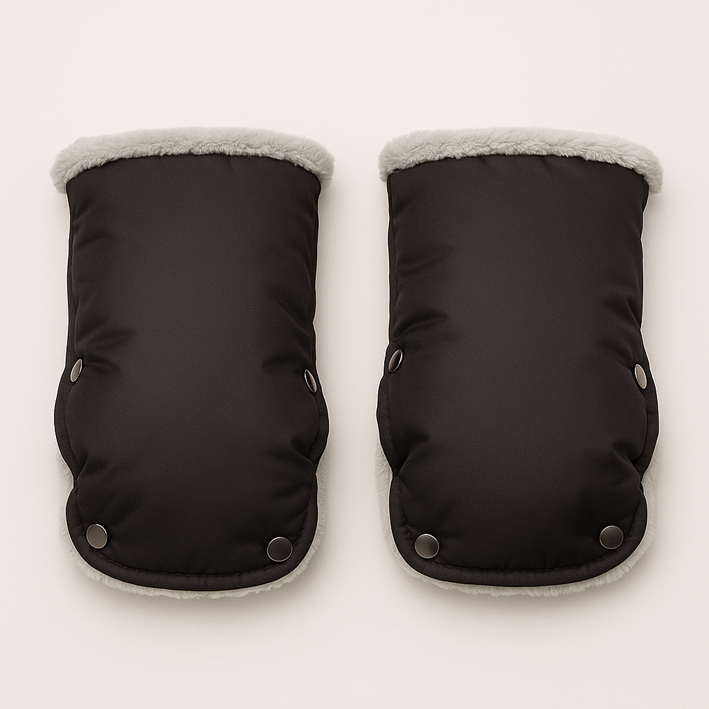 Extra-Thick Winter Stroller Gloves – Waterproof & Windproof Pram Hand Muffs | Universal Fit, Plush Fleece Lining, Anti-Freeze Handle Warmers for Pushchairs, Buggies & Bikes