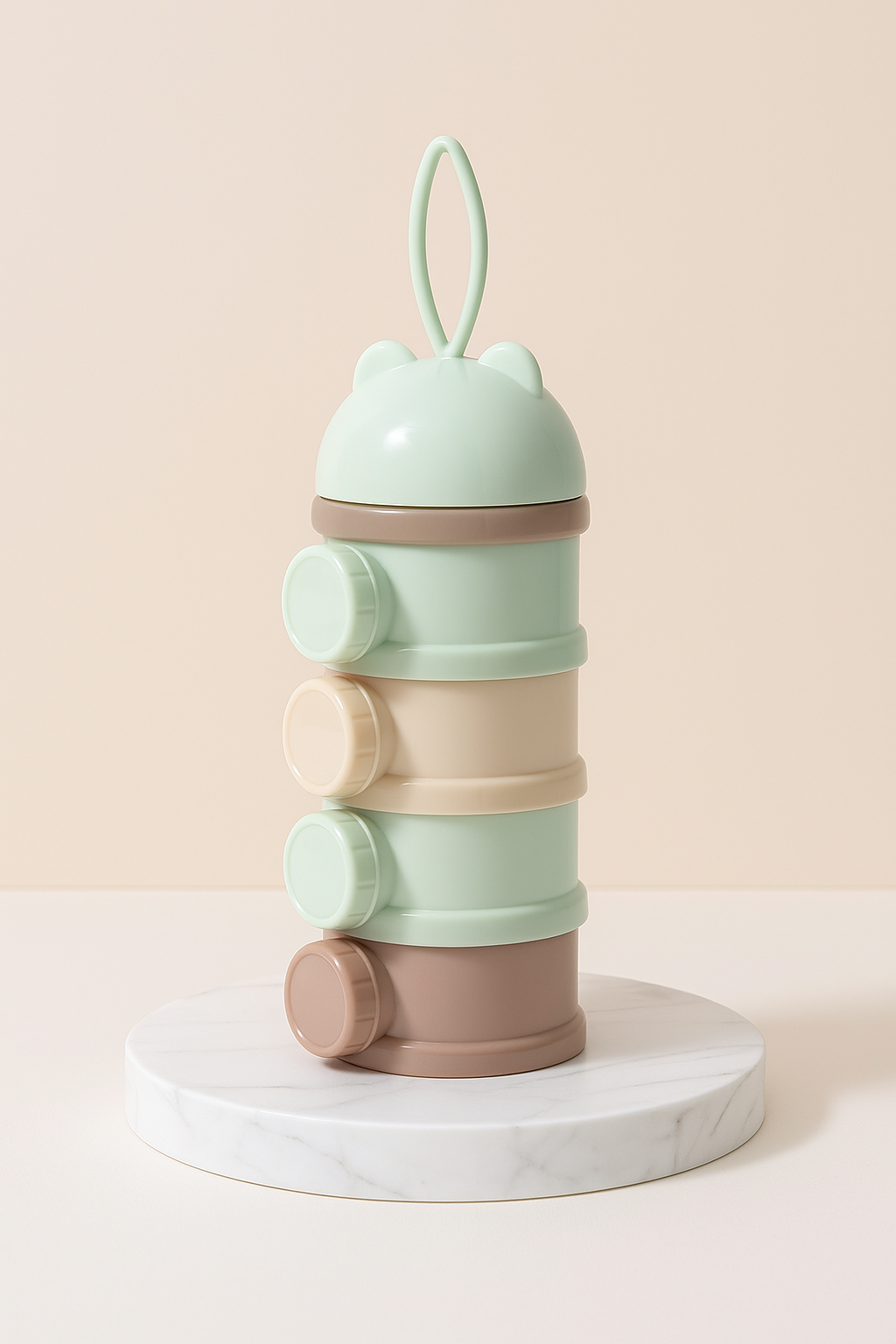 Baby Portable Milk Powder & Food Storage Box – Multi-Layer Baby Formula Container | Cute Design | Non-Toxic Plastic | Green