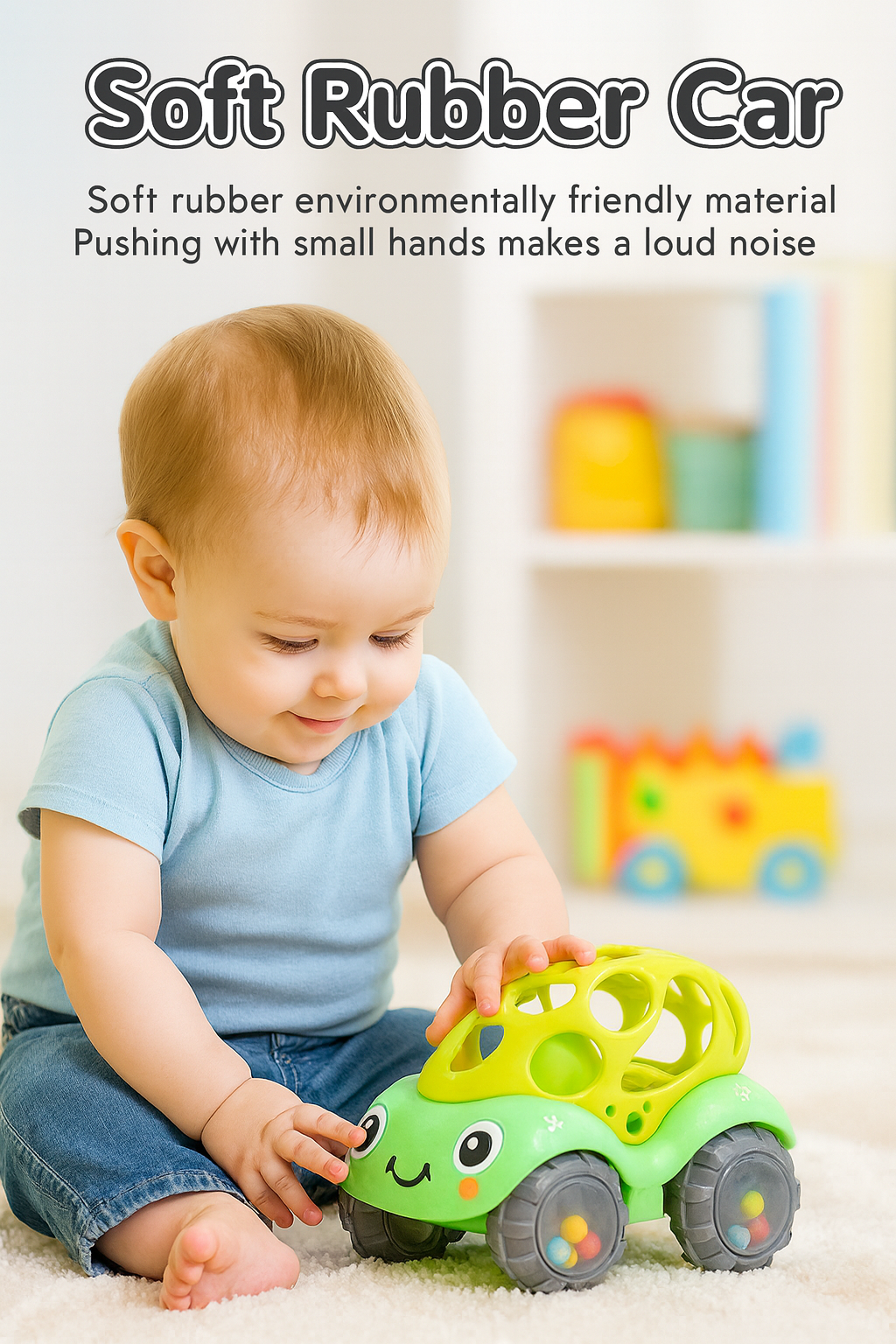 🚗 Inertial Assisted Sliding – Smooth, Long-Lasting Motion No batteries needed — just a gentle push! The Soft Rubber Inertial Car glides farther and longer thanks to its built-in sliding mechanism, making it fun and easy for small hands to play.